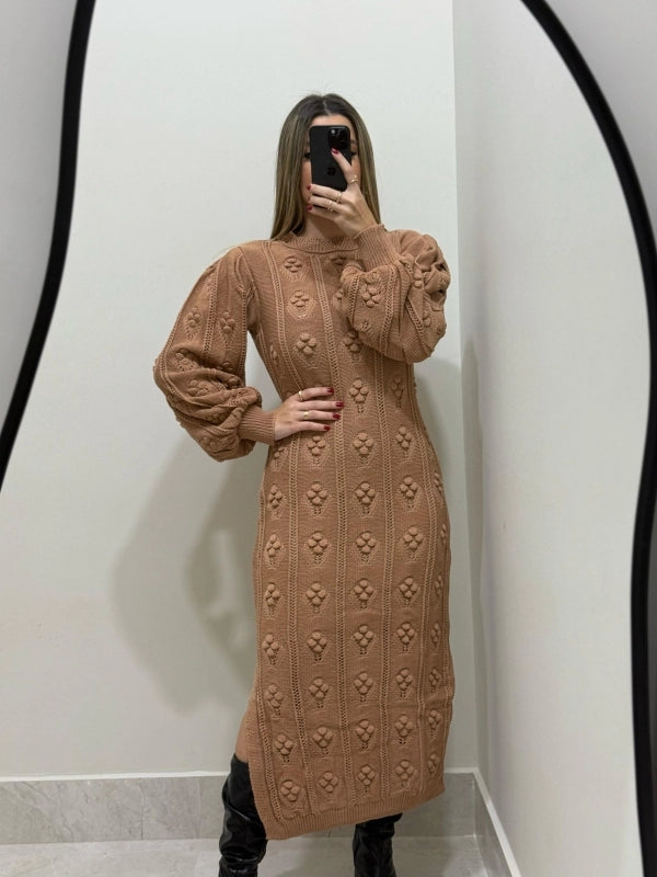 Vestido Tricot Midi Paris Relevo