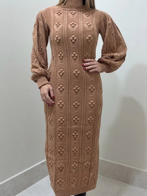 Vestido Tricot Midi Paris Relevo