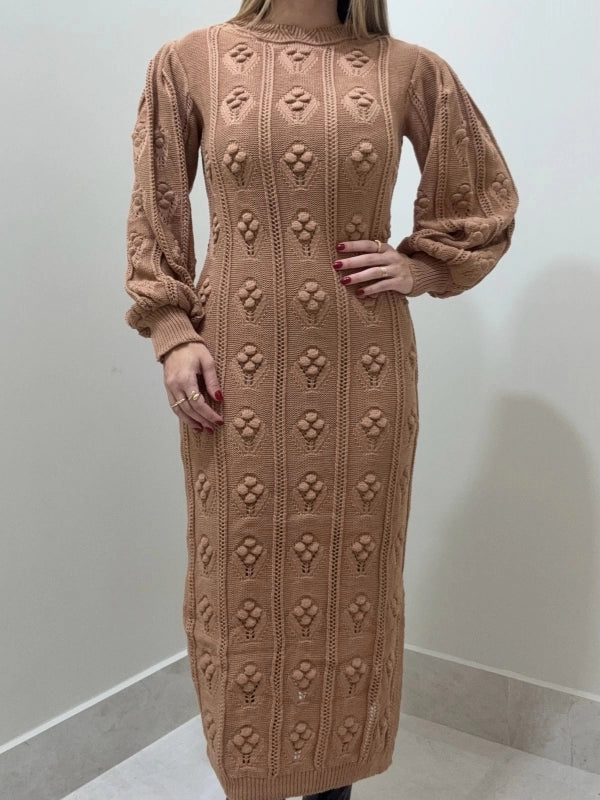 Vestido Tricot Midi Paris Relevo